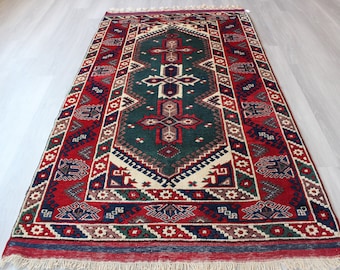 Vintage  Rug, Tribal Rug, Vintage Anatolian Rug, Vintage Dosemealti Rug, Handwoven Ethnic Rug / B-38 /  4'2"x7'8" feet