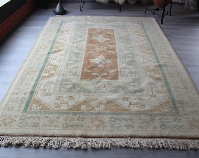 Vintage Rug, Vintage MILAS Rug, Large Turkish Rug, Large Area Rug, Vintage Anatolian Rug, Large Beige Rug, Beige Vintage Rug, Bedroom Rug