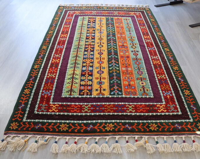SIVAS ZARA Rug, 4'2''X6'7'' Handwoven Wool Kilim Design Rug / B-101