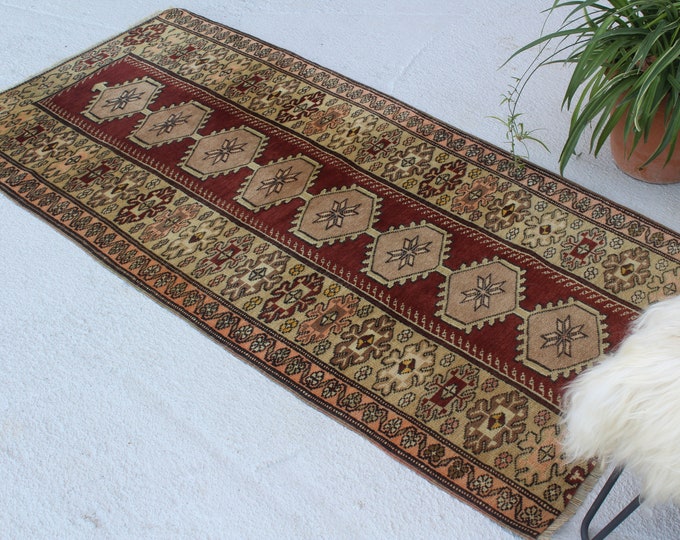 3'x6" ft Vintage Turkish Rug, Ethnic Anatolian Rug, Vintage MILAS Rug, Brown Bohemian Rug, Vintage Area Rug, Tribal Rug, Nomadic Rug