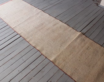 2'7"x9'4"ft Vintage Mute Anatolian Runner Rug, Eclectic Runner Rug, Distressed Low Piled Runner Rug