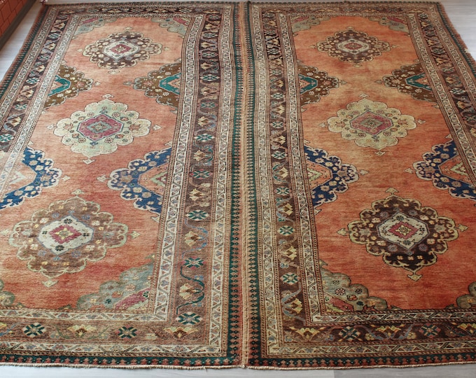 Large Turkish Rug, Large Ethnic Rug, Vintage Turkish Rug, Ethnic Anatolian Rug / C-4905 / 10'2"x11'2"