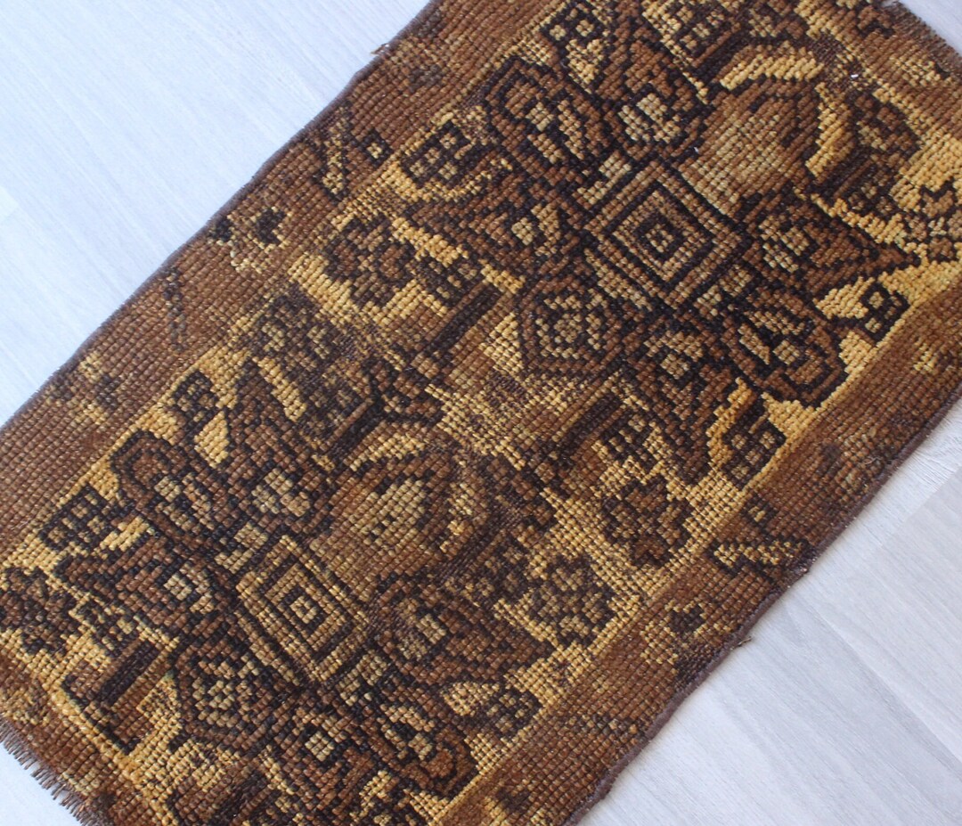 Vintage Door Mat, Ethnic Wool Door Mat, Handwoven Small Rug, Small