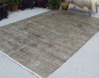 5'9'"x8'8" ft   Vintage Oushak Rug, Vintage Turkish Rug, Large Area Rug,Vintage Anatolian Rug