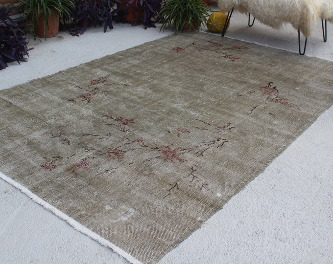 5'9'"x8'8" ft   Vintage Oushak Rug, Vintage Turkish Rug, Large Area Rug,Vintage Anatolian Rug