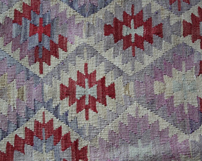 2'3"x3'8" Vintage Purple Kilim,,Bohemian Wool Kilim,Ethnic Diamond design Kilim,Handwoven Wool kilim,Small kilim,kelim