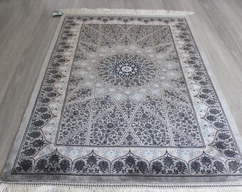 Ice Blue Silk Rug, Small Silk Rug / B-2014 / 1'9''x3'