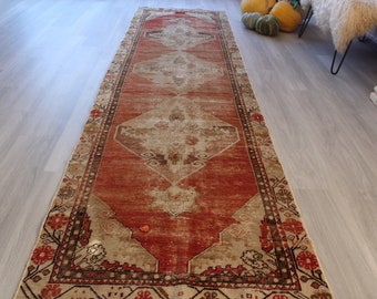 Runner, 2'9"x10'8" ft, Vintage Rug Runner,  Ethnic Anatolian Rug Runner, Bohemian Rug Runner, Handwoven Rug Runner , Mute Runner / B-1317