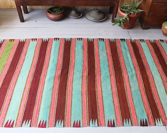 Vintage Stripped High Quality Kilim, Bohemian Large Area Kilim Rug