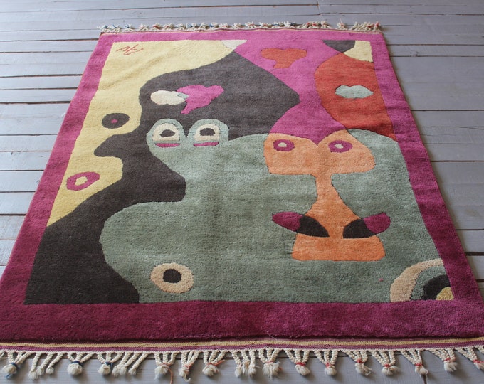 3'6"x4'9" ft  Nursery Rug, Child room Rug, Eclectic Rug, Handwoven Modern Rug, Small Modern Rug