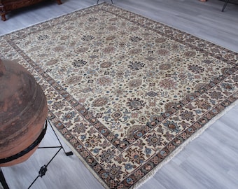 7'5"x10'5" ft Vintage OUSHAK Rug, Large Area Rug, Large Oushak Rug, Large Turkish Rug, Large Anatolian Rug,