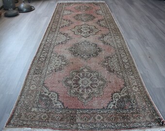 Wide Rug Runner, 4'7"x13'7 feet , Vintage Rug Runner, Anatolian Rug Runner, Handwoven wool rug runner / B-1404