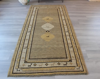 Vintage Beige Rug,  Ethnic  Gabbe Rug, Primitive Design Rug, Bohemian Rug, Beige area rug , child room rug / B-1227 /