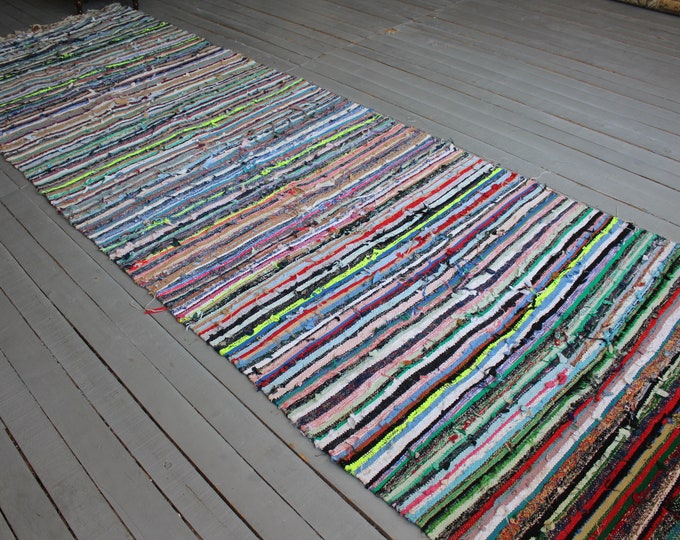 4'1"x13'2" ft  RUNNER, Vintage RAG RUG, Vintage Chaput  Kilim, Turkish Anatolian Rag Rug, Tradtional Handmade Chaput Kilim