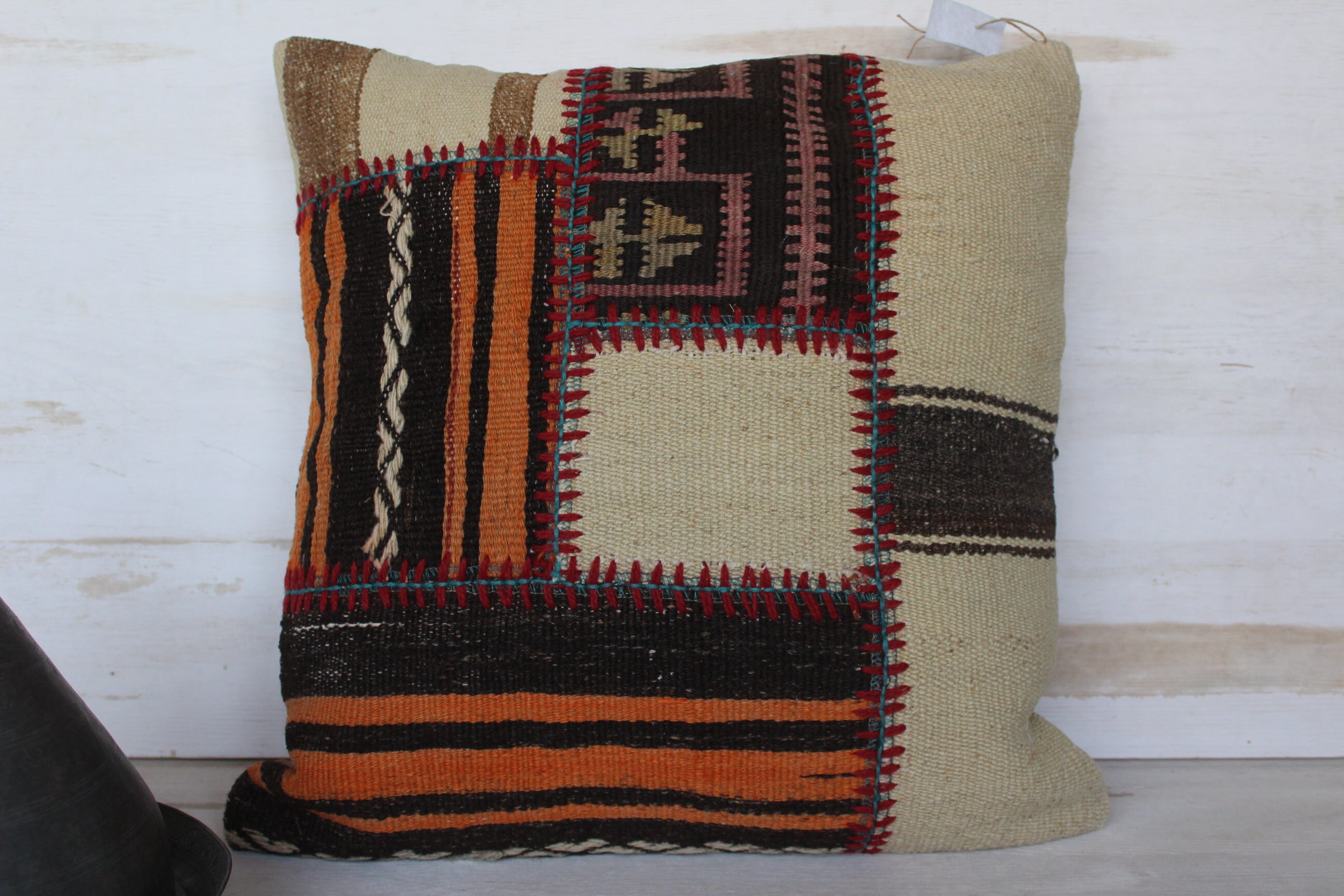19x19 PATCHWORK Kilim Pillow Cover Ethnic Kilim Pillow Case Etsy
