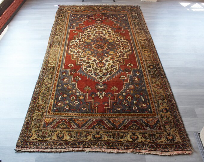 Vintage Anatolian Rug, Ethnic Taspinar Rug, Vintage Turkish Rug , Handwoven Wool Rug / C-4902 / 6'6"x12'3"