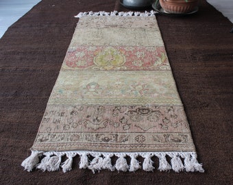 Vintage Small Rug , Ethnic Patchwork Rug, Small Bohemian Rug / B-1829 /