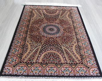Small Silk Rug, Traditional Design Silk Rug, Decorative Silk Rug /