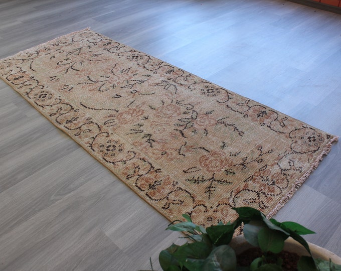 2'6"x6'4" Small Rug Runner, Small Vintage Runner, Vintage Rug Runner, Modern Design Rug Runner,