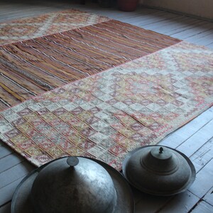 7&#39;5 &quot;x 9&#39;6&quot; ft Vintage übergroße Kelim, ethnische große Kelim Teppich, Boho Kelim Teppich, dekorative Kelim, Vintage blass Kelim Teppich