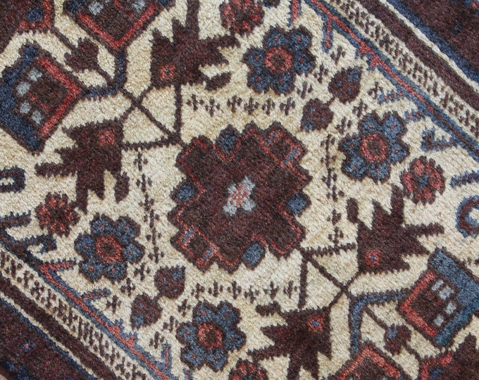 Small Oriental Rug, Oriental Door Mat, Small Ethnic Rug, Ethnic,Handwoven Door mat / B-1436 /