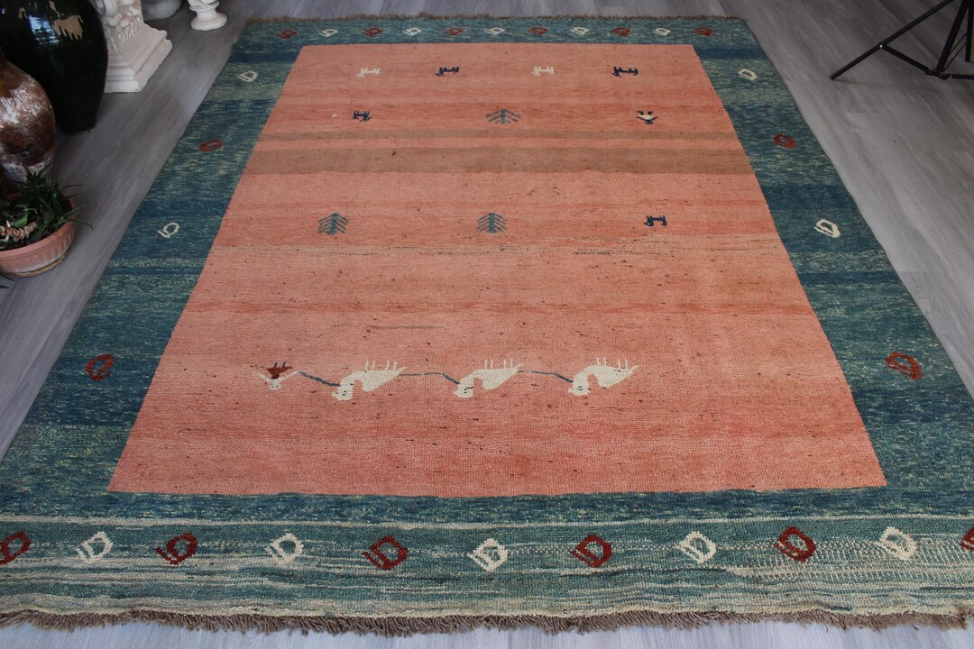 Salmon Color Rug Large Salmon Color Wool Rug, Scandinavian Style Rug, Modern Gabbe Rug ...