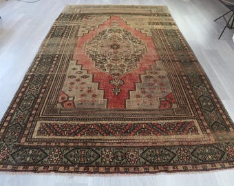 6'x11'1'' Anatolian Wool Rug, Vintage Handwoven Nomad Rug / B-1895