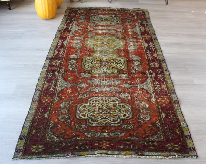 3'6"x6'6" ft Vintage Anatolian Rug, Ethnic Turkish Rug, Special Area Rug, Handwoven Wool Rug, Vintage Turkish Rug, Bohemian Rug / B-1269