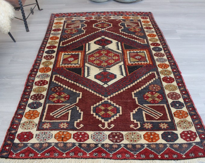 Vintage Anatolian Rug, Ethnic Turkish Rug, Special Area Rug, Handwoven Wool Rug, Vintage Turkish Rug, Bohemian Rug