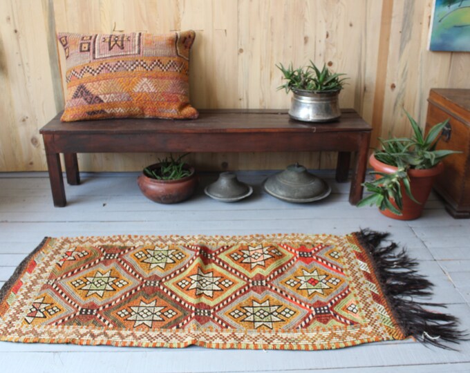 Bohemian Cicim Kilim, Vintage Kilim rug, Ethnic Kilim,Decorative Kilim,Kilim Wall Hanging