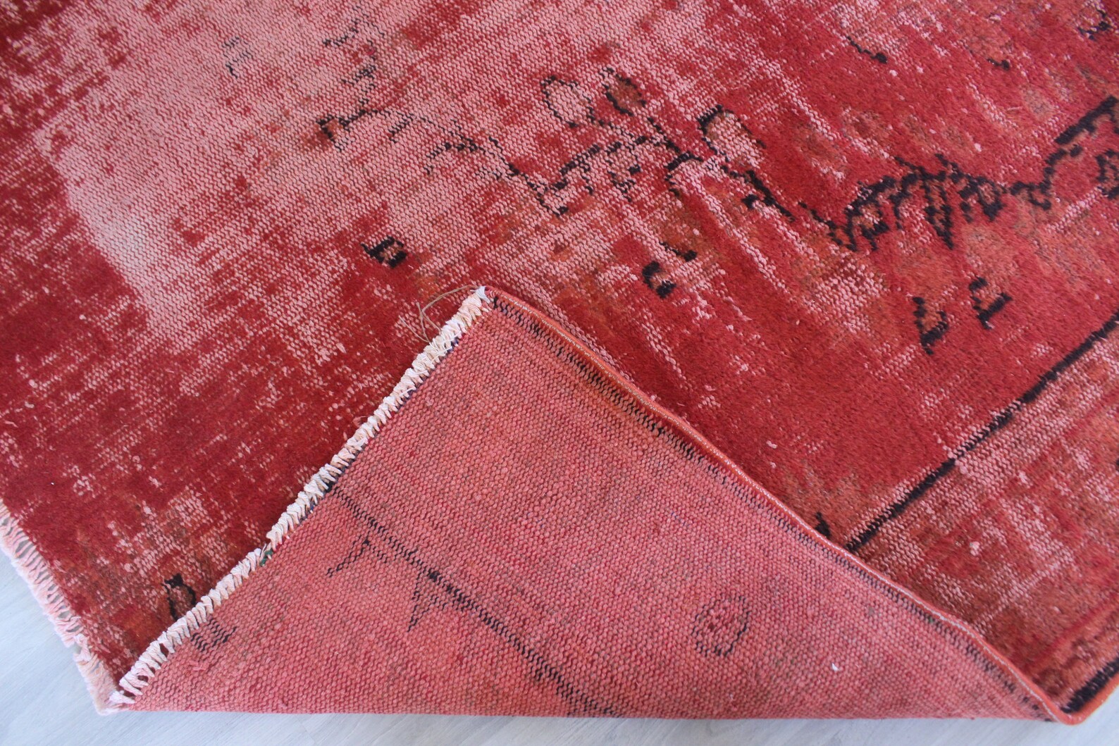 Vintage Area Rug Ethnic Red Rug Vintage Rug Bohemian Red Etsy