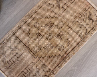 Vintage Door Mat, Ethnic Door Mat, Bohemian Door Mat, Vintage Small Rug, Ethnic Small Rug / B-1476 / 1'6"x2'7"