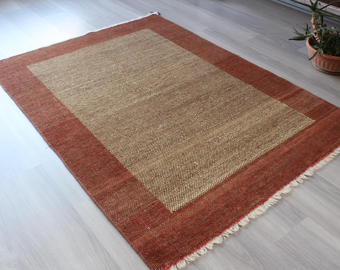 Modern Wool Rug,Boho Gabbe Rug / B-1867 / 3'8''x5'1'' ft