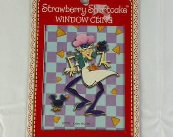 2003 Strawberry Shortcake Window Cling - Peculiar Purple Pie Man Car Decal - 2000s Y2K 90s - Bumper Sticker - Static Truck Cars SUV Mini Van