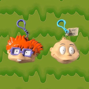 Vintage Rugrats Coin Purse KeyChain / 90s Toy / Nickelodeon / Tommy Pickles / Chuckie Finster / Angelica / Viacom 1997 / Pouch / Key Chain