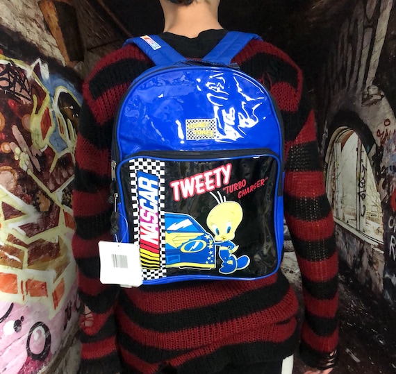 Y2K Blue Looney Tunes Tweety Bird Backpack / Plastic Vinyl ...