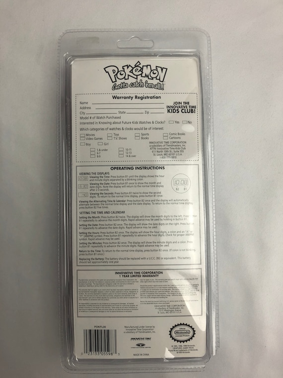 ヴィンテージ 1999 ポケモン ウォッチ 90 年代 おもちゃ / ピカチュウ