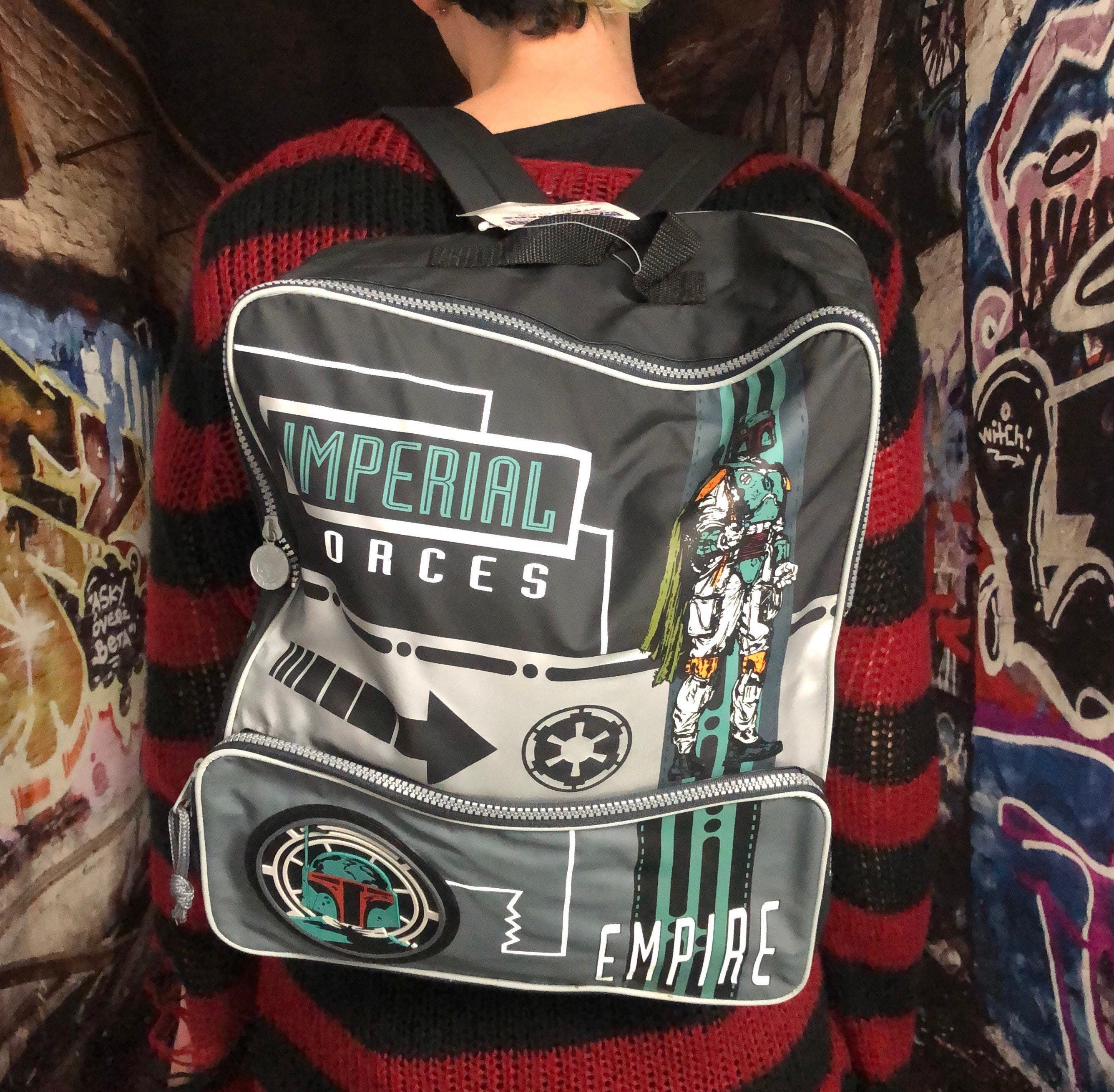 1996 Star Wars Backpack / Empire Boba Fett Schoolbag / Back