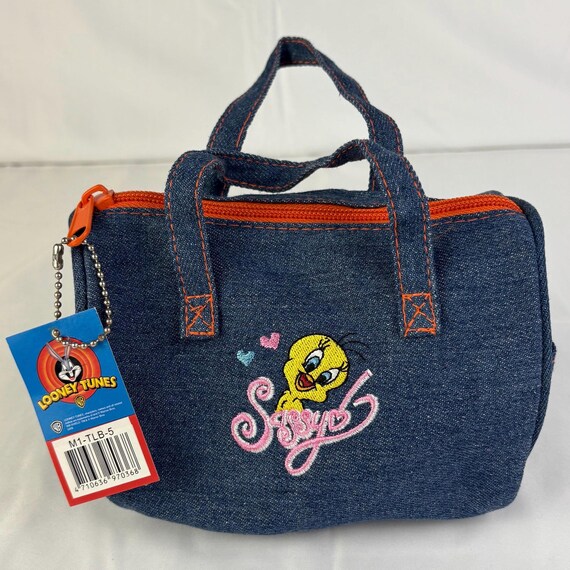 2003 Blue Looney Tunes Tweety Bird Mini Bag / Handbag Purse