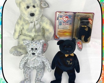 New Years Beanie Babies Bundle / The Beginning & End Lot / Collectible Baby / 80s - 90s / Stuffed Animals / TY Vintage PE Christmas Buddies