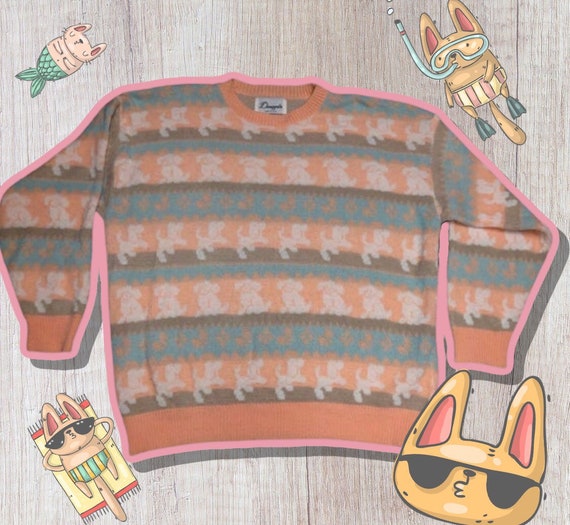 Vintage Kawaii Pastel Sweater / Donagain Harajuku… - image 3