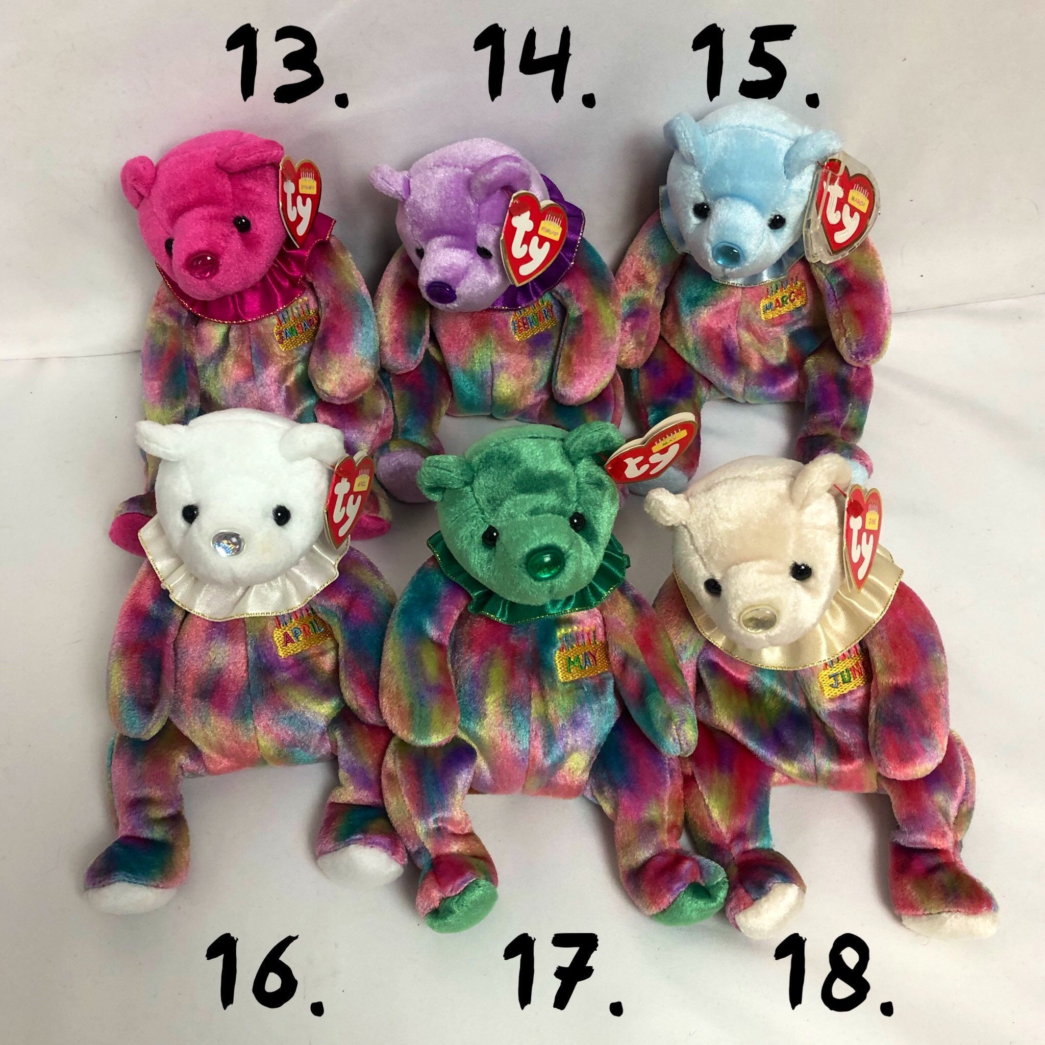 ビーニーベイビーズ birthday bear ぬいぐるみ TY Beanie Baby/ビーニーベイビー・The Birthday Beanies