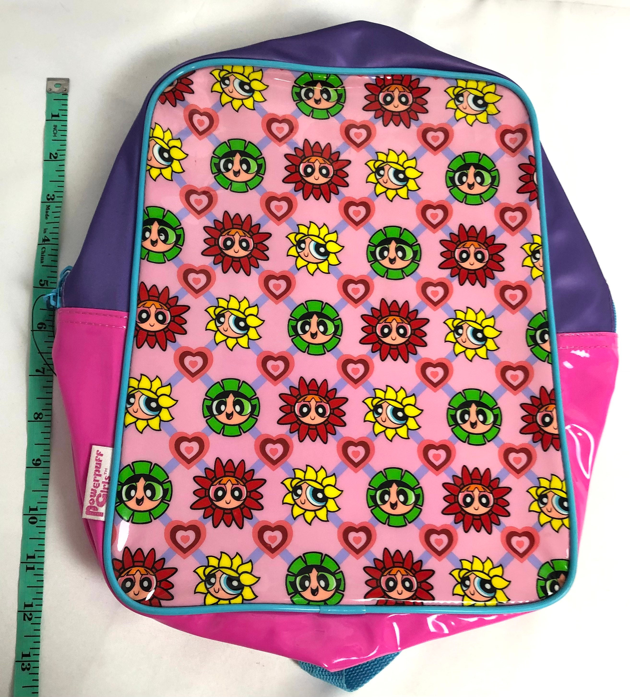 THE POWERPUFF GIRLS 2pcs/Set Blue Floral Print Transparent Fashion Backpack Sprayground Powerpuff Girls Backpack – DTLR main image 2