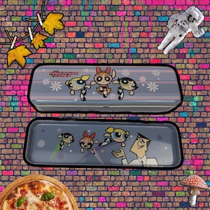 Purple Power puff girls / Collectible Pencil Case Powerpuff Cartoon Network / Weed Pot Herb Jar Container Rolling Tray Marijuana accessories