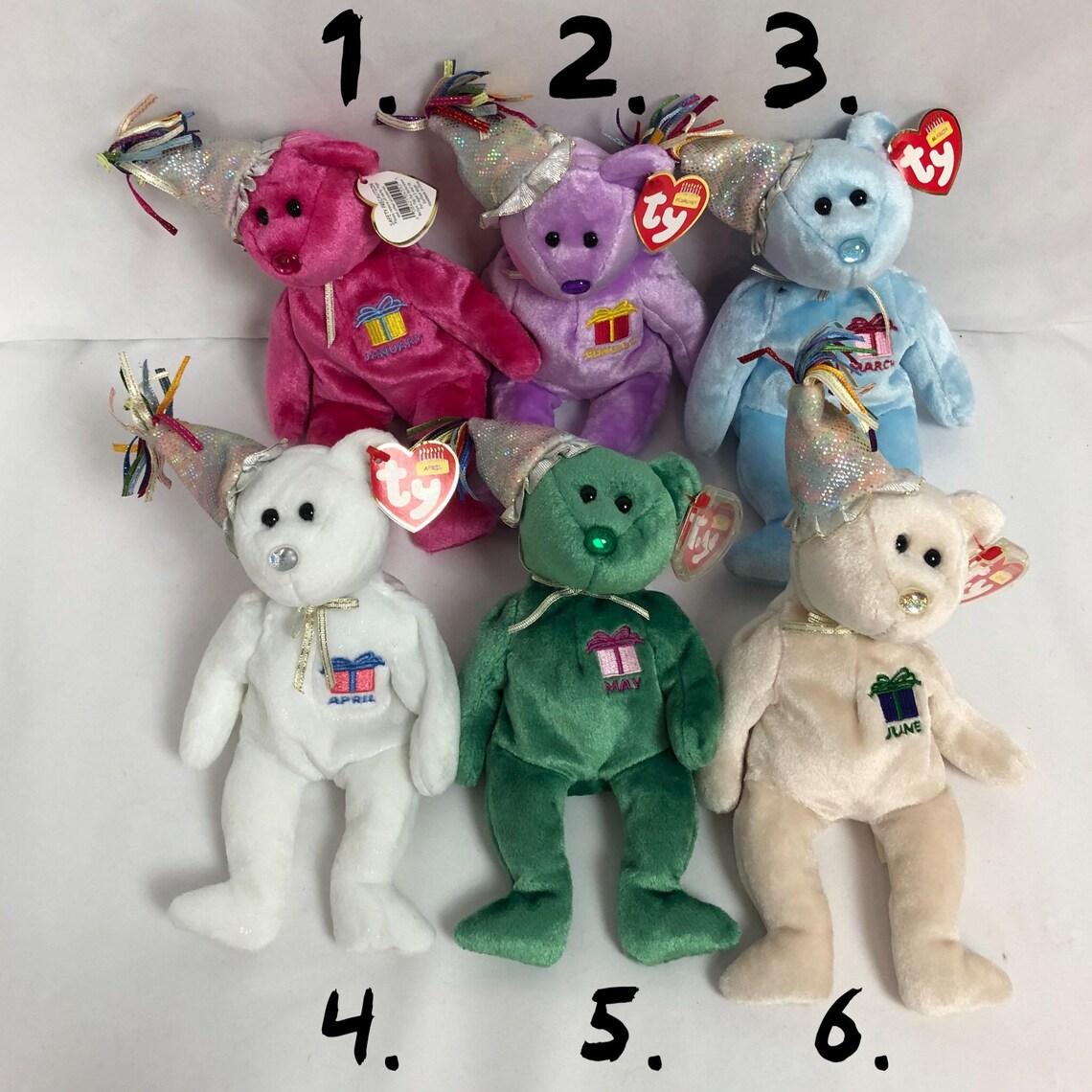 Birthday Beanie Babies / Birthstone Baby Bundle Lot / 80s Etsy