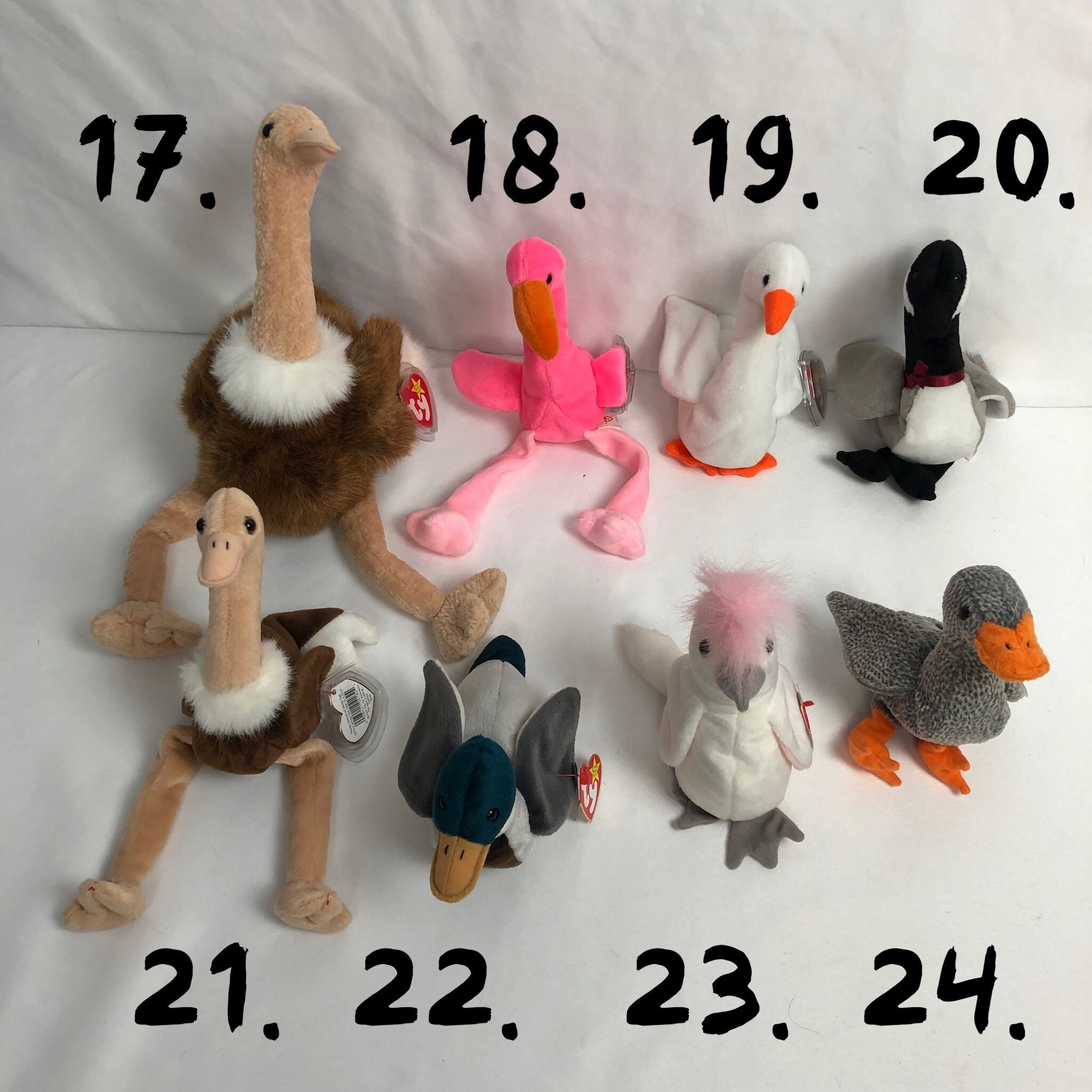 Ty Beanie Babies 鳥類ぬいぐるみセット Animal Beanie Babies / Baby Bundle Lot / 80s - 90s