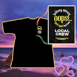 Vintage Britney Spears Crew Shirt / Tour Band Shirt 2000 / Free Brit / staff clothes work uniform 90s pop Britt Lady Gaga Rupauls Drag Race