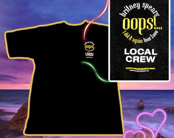 vintage Britney Spears Crew Shirt / Tour Band Shirt 2000 / Free Brit / vêtements de travail personnel uniforme de travail des années 90 pop Britt Lady Gaga Rupauls Drag Race