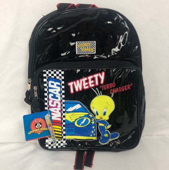 2000s Black Looney Tunes Tweety Bird Backpack / Plastic Vinyl