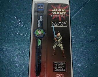 1999 Star Wars orologi da polso / vintage anni '90 / Memorabilia da collezione / Dark Vader Darth Mal / Luke Skywalker Light saber Jar Jar Binks orologio